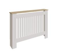 Longslow Large Radiator Cover White & Oak 1 Shelf