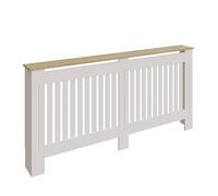 Longslow Large Radiator Cover White & Oak 1 Shelf