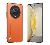Longstong Phone Case Suitable for HONOR Magic6 Lite 5G (6.78"), CODE Series Metal Leather Protective Cover - Orange