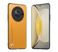 Longstong Phone Case Suitable for HONOR Magic6 Lite 5G (6.78"), CODE Series Metal Leather Protective Cover - Yellow