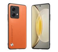 Longstong Phone Case Suitable for Motorola Moto Edge 40 Neo (6.55"), CODE Series Metal Leather Protective Cover - Orange