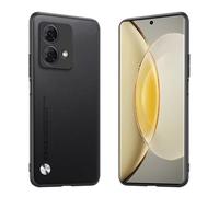 Longstong Phone Case Suitable for Motorola Moto Edge 40 Neo (6.55"), CODE Series Metal Leather Protective Cover - Black