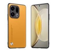 Longstong Phone Case Suitable for OPPO Find X9 (6.59"), CODE Series Metal Leather Protective Cover - Yellow