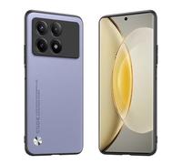 Longstong Phone Case Suitable for POCO F6 Pro (6.67"), CODE Series Metal Leather Protective Cover - Light Purple
