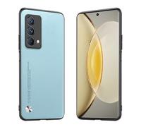 Longstong Phone Case Suitable for Realme GT Master Edition (6.43"), CODE Series Metal Leather Protective Cover - Light Blue