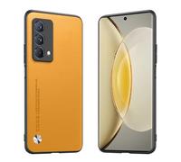 Longstong Phone Case Suitable for Realme GT Master Edition (6.43"), CODE Series Metal Leather Protective Cover - Yellow