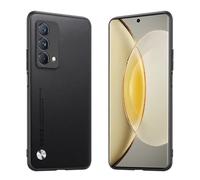 Longstong Phone Case Suitable for Realme GT Master Edition (6.43"), CODE Series Metal Leather Protective Cover - Black