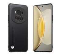 Longstong Phone Case Suitable for Smartphone, Compatible with HONOR Magic6 RSR PORSCHE DESIGN (6.8"), CODE Series Metal Leather Protective Cover - Black