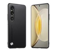 Longstong Phone Case Suitable for Smartphone, Compatible with Sony Xperia 1 VI (Sixth Generation) (6.5"), CODE Series Metal Leather Protective Cover - Black