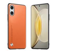 Longstong Phone Case Suitable for Smartphone, Compatible with Sony Xperia 10 VI (Sixth Generation) (6.1"), CODE Series Metal Leather Protective Cover - Orange
