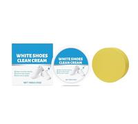 LONGTO Gentle Care Shoe Cleaner & Whitening Cream, White Shoe Cleaner Cream, White Trainer leaner, Multipurpose No-Wash Solid Cleaning Paste with Sponge, hoe Cleaning Kit for Sneaker (A,1PCS)
