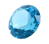 LONGWIN 100mm(3.9") W Crystal Diamond Paperweight Ornament Home Venue Decorations Solid Color Aquamarine Blue