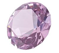LONGWIN 100mm(3.9") W Crystal Diamond Paperweight Ornament Home Venue Decorations Solid Color Pink