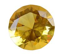 LONGWIN 100mm(3.9") W Crystal Diamond Paperweight Ornament Home Venue Decorations Solid Color Yellow