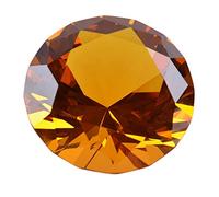 LONGWIN 60mm W Crystal Diamond Paperweight Ornament Home Venue Decorations Solid Color Amber