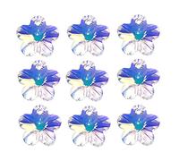 LONGWIN 60pcs AB Flower Shaped Crystal Beads 10mm Top Drilled Adabele Austrian Flower Glass Pendants Beads Charms for DIY Project Earring, Necklaces, Bracelets, Jewelry Making