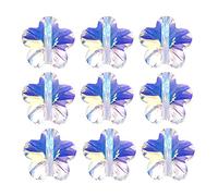 LONGWIN 60pcs AB Flower Shaped Crystal Beads 10mm Vertical Hole Adabele Austrian Flower Glass Pendants Beads Charms for DIY Project Earring, Necklaces, Bracelets, Jewelry Making