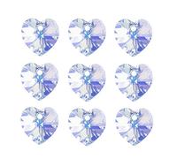LONGWIN 60pcs AB Heart Shaped Crystal Beads 10mm Top Drilled Adabele Austrian Heart Glass Pendants Beads Charms for DIY Project Earring, Necklaces, Bracelets, Jewelry Making