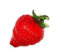 LONGWIN Crystal Mini Strawberry Collectible Figurines Paperweight Glass Fruit Figurine Tabletop Centerpiece Ornaments Home Decor Gift for Christmas Day, Birthday