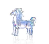 LONGWIN Handcrafted Glass Horse Figurines Collectible Decor for Home, Elegant Realistic Crystal Horse Status Animal Sculpture