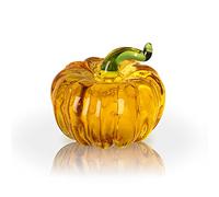 LONGWIN Mini Crystal Pumpkin Collectible Figurines Glass Paperweight Tabletop Decorative Ornaments for Fall Harvest Thanksgiving Halloween Home Decor Gold