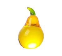 LONGWIN Mini Glass Pear Collectible Figurines Crystal Papperweights Glass Fruit Decor for Home Kitchen Tabletop Centerpiece Ornaments