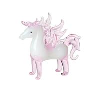 LONGWIN Model LSSJBJ383AN1UN Pink Unicorn with Wings Figurine, Crystal Collectible, Home Decor