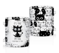 LONGXIN Cat Lover Gifts, Funny Black Cat Mug, Everything Is Fine Cat Mug, Birthday Christmas Gifts for Cat Mom, Crazy Cat Halloween Gifts, 11 Oz Coffee Mug Cup
