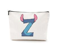 LONGXIN Cute Cartoon Gifts Initial Personalized Makeup Bag Monogrammed Cosmetic Bags Small Makeup Pouch Birthday Christmas Gifts for Women Girls, Stitch