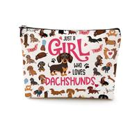 LONGXIN Dachshund Gifts for Women Dachshund Makeup Bag Dachshund Lover Gifts Cute Sausage Dog Puppy Cosmetic Bag Dog Lover Gifts Ideas Weiner Dog Gifts for Women Zipper Pouch Travel Cosmetic Bag,