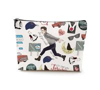 LONGXIN Twilight Merch Makeup Bag Cosmetic Bag Edward Movie inspired Gift Edw Vampire Gift TV Show Inspired Gifts for Girls Vampire Lover Edward Bella Fans Movie Lovers, Beige