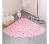 LONGYIXIAO Bath Mats Corner Shower Mat Arch Shaped Shower Room Floor Mat Fan Shaped Mat Bathroom Toilet Anti-Slip Bathroom Mat Suitable For Bath Mat-Pink||55 * 55cm