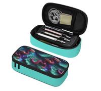 Longzehao 3D Magical Dragon Scales Pattern Print Big Capacity Pencil Case Storage Organizer Makeup Bag Office Stationery Pouch