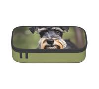 Longzehao adorable schnauzer Print Pencil Case Large Capacity Storage Pouch Holder Office Organizer box Makeup Bag