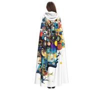 Longzehao Adult Artificial Intelligence Brain Print Hooded Robe Cloak Carnival Cosplay Halloween Christmas Tunic Cape Costume