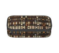 Longzehao African Mud Cloth Tribal Print Pencil Case Large Capacity Storage Pouch Holder Office Organizer box Makeup Bag