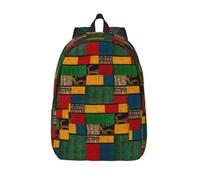 Longzehao African Style Patchwork Print Fashion Canvas Backpack,Casual Light Sport Rucksack Travel Multipurpose Bag, Black, M, Maya Bay Short Sleeve Classic Fit Shirt