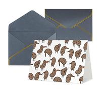 Longzehao All Occasion Kiwi Birds Cute Print Greeting Cards,Blank Inside,with envelope,Suitable for family friends