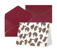 Longzehao All Occasion Kiwi Birds Cute Print Greeting Cards,Blank Inside,with envelope,Suitable for family friends