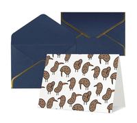 Longzehao All Occasion Kiwi Birds Cute Print Greeting Cards,Blank Inside,with envelope,Suitable for family friends