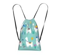 Longzehao Alpaca Llama Print Drawstring Backpack,String Backpack Storage bag for Gym Traveling Sport Beach Swim