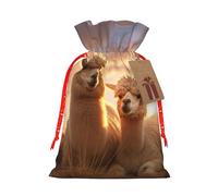 Longzehao Alpaca Llama1 Print Christmas Drawstring Gift Bags,Gift Wrapping Bag for Xmas Holiday Birthday Party