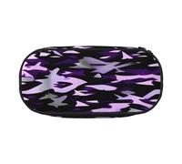LONGZEHAO American Camouflage Purple Print Simple rectangle Pen bag Storage case for Office supplies,cosmetics,toiletries