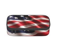Longzehao American Flag Print Pencil Case Large Capacity Storage Pouch Holder Office Organizer box Makeup Bag