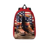 Longzehao American Flag with Cowboy Boots Print Canvas Backpacks,Casual Lightweight Sports Rucksack Travel Multipurpose Bag, Black, S, Maya Bay Short Sleeve Classic Fit Shirt