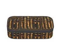 Longzehao Ancient Egyptian Hieroglyph Print Pencil Case Large Capacity Storage Pouch Holder Office Organizer box Makeup Bag