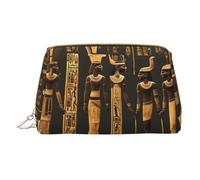 Longzehao Ancient Egyptian Hieroglyphic Print Makeup Bag Leather Zipper Cosmetic Bag Travel Organizer Toiletry Bag Clutch White/Opulent Garden One Size, White/Opulent Garden, standard size