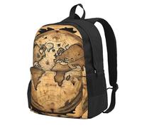 Longzehao Ancient Map World Globe Print Casual Backpack for Men and Women,Large Capacity Travel Work Computer Backpacks