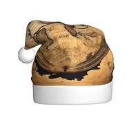 Longzehao Ancient Map World Globe Print Santa Hat for Adult Christmas Hat Unisex Velvet for Festive Party