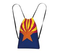 Longzehao Arizona state flag Print Drawstring Backpack,String Backpack Storage bag for Gym Traveling Sport Beach Swim